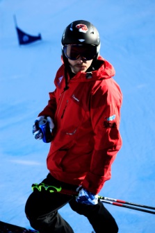 Ski Team Member Paused on the Slope to Have a Sports Energy Drink.  Most sports drinks contain too much caffeine, sugar, and carbonation preventing elite athletic performance.
