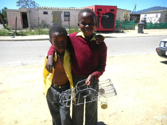 South Africa ghetto boys living outside the orphanage in the surrounding neighborhood.