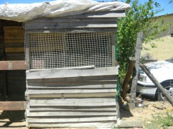 Ghetto home outside the fence of the orphange for AIDS victims in South Africa